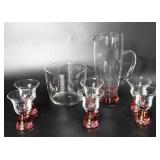 Glassware, includes six footed liquor glasses,