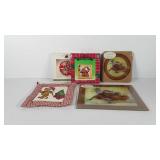 Holiday decor, includes counter art tempered