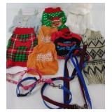 Dog collars, leashes, and clothing, sizes Small,