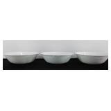 Three Corelle Salad Bowls, 8.5" in diameter each
