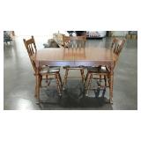 Dining table with three chairs, 36 x 54 table top