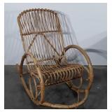 Rattan rocker in the style of Franco Albini