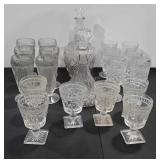Glassware, includes sundae cups, decanters and