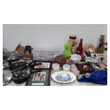 Mixed group, pots & pans, books, needleworks,