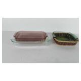 Casserole dishes, includes pyrex and anchor