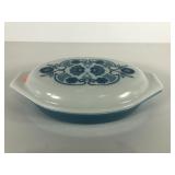 Pyrex Blue Horizon divided casserole 1 1/2 quart