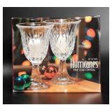 St. George crystal, two Hurricane crystal glasses