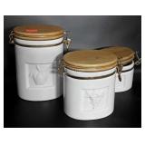 Kitchenwares, canister set, includes three white
