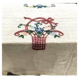 Chenille basket design bedspread, slight color