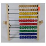 Folding Abacus, tabletop, wood and metal