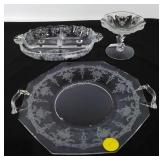 Fostoria "Navarre" pattern 3-part relish dish and