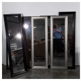 Six full length mirrors, one needs repaired, 16"