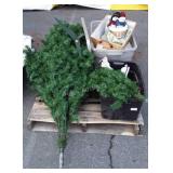 Skid with misc Seasonal decor items