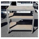 Metal utility shelf on wheels
