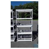 5 section poly storage shelf , 73 tall  x 36
