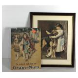 Advertising wall art, framed and matted Pears