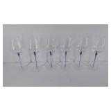 Six glass tall wine goblets 11" high