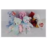 Ty Beanie Babies plush animals, 5 bears and a