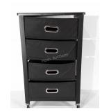Rolling cart organizer with four cloth drawers,