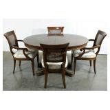 Dining table-42 x 52 and 4 rattan backed chairs,