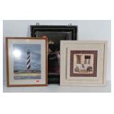 Wall art group, includes Houndstooth mirror,