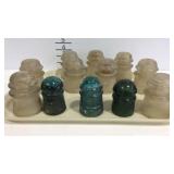 12 glass insulators