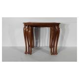 Nesting tables with gilt carved detailing, 13" x