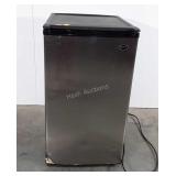 Sanyo stainless steel mini fridge, works, bottom