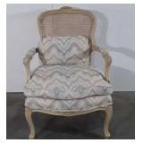 Cane back chair, includes extra throw pillows