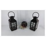 Decor items, 2 metal lanterns to be used with