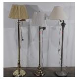 Three floor lamps, 53"-58"