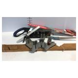 Tools, handsaws, mixer box saw, level,