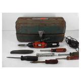 Metal toolbox and contents, includes Black and
