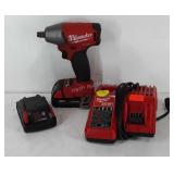 Milwaukee 1/2" impact wrench with extra battery