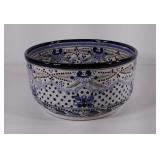 Blue and white pottery, signed