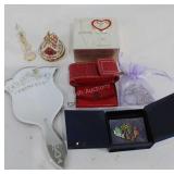 Hand mirror, trinket boxes, key chains and more