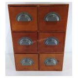 Wood file cabinet, 6 drawers, 18" tall