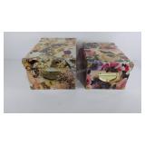 Two storage boxes with lids, two sizes,