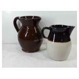 Ceramic water pitchers, Roseville pottery 6"