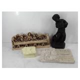 Decor group, includes carved Last Supper figure,