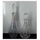 Glass decanters, 15.5" pearlescent decanter and