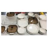 Corning Ware dishes, 70 plus pieces includes