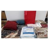 Linens and textile group, towels, needlepoint