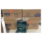 Four boxes of reclosable poly bags, blue, white,