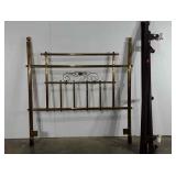 Full size brass headboard and metal frame