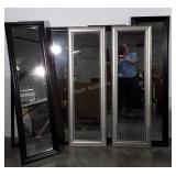 Six full length mirrors, one needs repaired, 16"