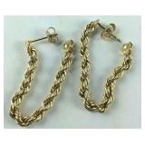 10k gold rope earrings 1.14g
