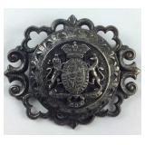 Sterling silver British monarchy hat badge/pin