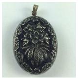 Sterling silver floral pendant