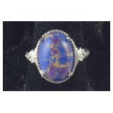 Size 7 purple turquoise ring platinum over copper